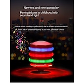 abordables Jouets Lumineux-Gyroscope rotatif avec son et lumière LED, toupie style pressage/imitation bois/magnétique clignotant, jouets lumineux pour enfants, cadeau pour garçon&amp;amp;filles