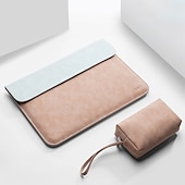 levne Tašky, pouzdra a pouzdra na notebooky-Rukávy na notebook 12 &quot; 13.3 &quot; 14 &quot; palec Kompatibilní s Macbook Air Pro, HP, Dell, Lenovo, Asus, Acer, Chromebook Notebook Voděodolný Nárazuvzdorné PU kůže Pevná barva pro Obchodní kancelář