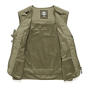 billiga Herrars fiskeväst-Herr Väst Gilet Fiskeväst Vandringsväst Ärmlös väst Gilet Jacka Utomhus Gata Helgdag Dagliga kläder Streetwear Elegant och modernt Sommar Vår Ficka Polyester Andningsfunktion Snabb tork Ren färg