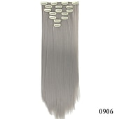 levne Clip in Extensions-yaki rovné syntetické vlasy 24 palcové prodloužení vlasů clip in / na 1ks / balení hladké dámské dívčí