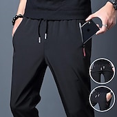 economico pantaloni casual-Per uomo Pantaloni Pantaloni casual Pantaloni elasticizzati A cordoncino Vita elastica Tasca con cerniera Tinta unica Asciugatura rapida Giornaliero Abbigliamento di strada Classico Casuale / sportivo