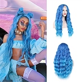 billige Syntetiske trendy parykker-sadie vask parykk auburn parykk for kvinner lang bølget kobber rød parykk krøllet syntetisk blonder parykk vann bølge ingefær parykk dyp bølge halloween cosplay daglig fest hår erstatning parykk