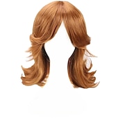 billige Filmkarakter parykker-prinsesse peachwig oransje kort cosplay parykk for kvinner 60-tallet 70-tallet retro dame cosplay fest halloween parykker