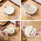 billige Kjøkkenutstyr og -redskap-2 stk rustfritt stål dumpling maker form, wrapper deig cutter pai ravioli empanadas presseform kjøkken tilbehør bakverk verktøy