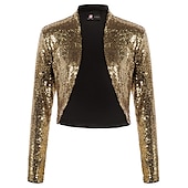 billige bryllup gjesteomslag-Kvinne Wrap Bolero Kåper  Jakker Funkler  Skinner Lange Ermer Paljetterte Bryllup Gjest Wraps Med Glitter Bryllup Alle Årstider Kjole Å Imponere
