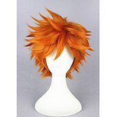 cheap Anime Wigs-Hinata Shoyo Wigs Luca Curly Short Dark Brown Cosplay Wigs Heat Resistant Synthetic Hair Wig Halloween Wigs