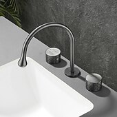 economico Multiforo-rubinetto lavabo bagno - girevole / classico rubinetti vasca da bagno a due manici e tre fori diffusi elettroplaccati