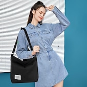economico Borsette e borse tote-borsa a tracolla in tela da donna – borsa a tracolla minimalista regolabile per uso casual, da viaggio e quotidiano