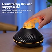 economico Luci intelligenti-Umidificatore d&#039;Aria Smart LED Diffusore Aromaterapia USB Colorato a Fiamma Diffusori Portatili per Oli Essenziali per Fragrante Ambientale in Casa