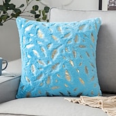 billiga Kuddtrender-dekorativa slängkuddar mjuk plysch kuddfodral guld fjäder modern fyrkantig söm traditionell klassiker för sovrum vardagsrum soffa soffstol överlägsen kvalitet