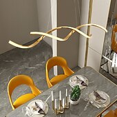 cheap Pendant Lights-LED Pendant Light Linear 90 cm 3000K Gold/Silver Adjustable Island Lights Dimmable Aluminum Stylish Minimalist Painted Finishes Nordic Style Dining Room Kitchen Lights 110-220V