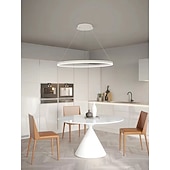 preiswerte Ring- und Runddesign-LED Pendelleuchte 40/60/80cm 1-flammig Ring Kreis Design dimmbar Aluminium lackierte Oberflächen luxuriöser moderner Stil Esszimmer Schlafzimmer Pendelleuchten 110-240V nur mit Fernbedienung dimmbar