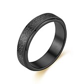 economico Anelli-Anello Regalo Classico Oro rosa Nero Argento Acciaio inossidabile Agitarsi Filatore 1 pc