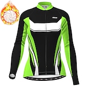 tanie Damskie koszulki-Damskie Kurtka rowerowa Koszulka rowerowa Długi rękaw Zima Rower Kurtka Dżersej Top z 3 tylnymi kieszeniami Kolarstwo górskie Kolarstwie szosowym Keep Warm Polarowa podszewka Zatrzymujący ciepło