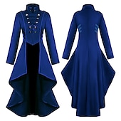 ieftine Îmbrăcăminte exterioară-Retro / vintage Punk și gotic Medieval Geacă Mascaradă Σμόκιν Vampiri Doctorul ciumei Stil Oficial Stil Vintage Mată Costume de fancy Pentru femei Steampunk Crăciun Halloween Carnaval Petrecere