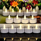 cheap Candle Lights-LED Candles Tea Lights Flameless Candles Christmas Decoration LED Candles Pack Lasts 2X Longer Realistic Tea Lights Tealights Battery Operated Candles Unscented Batteries Included 12/24/50
