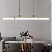 economico Design della linea-Lampada a sospensione a led da 80 cm linea moderna design catena lampada a sospensione regolabile per cucina sala da pranzo soggiorno nero e oro 110-120v 220-240v