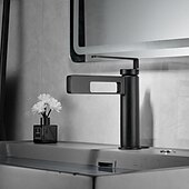 abordables Classiques-Robinet de lavabo de salle de bain, robinet de salle de bain noir, robinets de bain en forme de pistolet à un trou en laiton (noir/gris/chrome/doré)