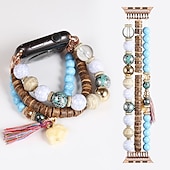 baratos Pulseiras de Apple Watch-Pulseira de joias Compatível com Pulseira Apple Watch 38mm 40mm 41mm 42mm 44mm 45mm 49mm Feminino Elástico Com Miçangas Contas pulseira de substituição para iwatch Ultra 2 Series 9 8 7 SE 6 5 4 3 2 1
