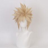 economico Parrucche da gioco-Gioco Final Fantasy VII Remake FF7 Parrucca Femminile Cloud Strife Lunga Bionda Cosplay Parrucche di Halloween