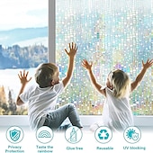 billige vindusfilmer-farget glass vindu film pvc frostet statisk klamre regnbue privatliv glass film vindu personvern klistremerke, vindu personvern film farget glass regnbue klamrer vindu toning film for hjemme bad