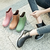 abordables Bottes de neige et d&#039;hiver-bottes de pluie courtes imperméables pour femmes avec doublure en fausse fourrure, semelle antidérapante et plusieurs options de couleurs - parfaites pour les activités de plein air en hiver