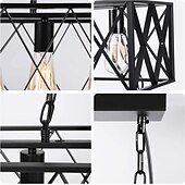 economico Luci a sospensione-lampada da bar personalità creativa in stile industriale industriale 4. 6 lampada a sospensione in ferro rettangolare in ferro