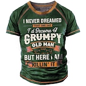 halpa Miesten hauskat T-paidat-Miesten Sukupuolineutraali Kirjain Graafiset tulosteet T-paita Slogan T-paidat Grumpy Old Man T-paita Lyhythihainen T-paita 3D-tulostus Tiukka pyöreä kaula-aukko Paita Urheilu Suunnittelija Vapaa-aika