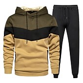 abordables sudaderas basicas hombre-Hombre Tracksuit Sudadera 2 Piezas Calle Primavera Manga Larga Mantiene abrigado Transpirable Dispersor de humedad Aptitud física Corriendo Entrenamiento activo Ropa de deporte Ropa de Deporte Azul