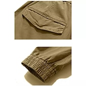 billiga Cargobyxor-Herr Militärbyxor Cargo byxor Långbyxor Arbetsbyxor Snörning Elastisk midja Flera fickor Slät Komfort Andningsfunktion Ledigt Dagligen Streetwear 100 % bomull Sport Mode Svart Grön Microelastisk