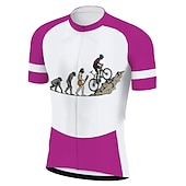 Χαμηλού Κόστους Ανδρικές φανέλες-Ανδρικά Φανέλα ποδηλασίας Με Μοτίβο Αστείος Εξέλιξη Κοντομάνικο Ποδήλατο Αθλητική μπλούζα Μπολύζες με 3 πίσω τσέπες Ποδηλασία Βουνού Ποδηλασία Δρόμου