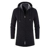 economico Maglioni Cardigan da uomo-Per uomo Felpa Cardigan Maglione Felpa con cappuccio Maglione con zip Giacca maglione A coste Maglia Tunica Lavorato a maglia Tinta unica Con cappuccio Essenziale Moda Esterno Giornaliero