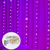cheap USB String Lights-LED  Curtain String Lights 3x3M-300 LED 8 Modes USB with Remote 9 Colors for Home Room Bedroom Wedding Party Christmas Window Wall DecorationsRoom Decor