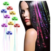 abordables cotillons-Lot de 10 jouets lumineux LED clignotants optiques lumières de cheveux LED clignotant LED jouets lumineux barrettes pour la fête