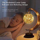 baratos Luzes de Natal-Lâmpada lunar encantada lâmpada de lua led para crianças luz noturna lâmpada de galáxia pendurada lâmpada de lua lua mágica presente de lembrança de luz noturna para decoração de casa (lâmpada de lua)