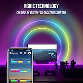 abordables Contrôle WiFi et musique-3 m/5 m rgbic bandes lumineuses néon avec wifi néon corde lumière bricolage barre lumineuse app contrôle musique synchronisation tv rétro-éclairage jeu salon chambre décoration