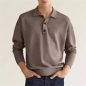 economico Felpe di base-Per uomo Felpa Maglione Verde Rosa Cachi Rosso Blu marino Collo a polo Tinta unica Sportivo Abbigliamento di strada Informale Grande e alto Indicato per i polsi Inverno Autunno Abbigliamento Felpe