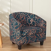 cheap Armchair Cover &amp; Armless Chair Cover-Floral Printed Club Chair Barrel Chair Slipcover Stretch Armchair Covers 1-Piece Club Tub Chair Covers Sofa Cover Couch Furniture Protector Cover  Spandex Couch Covers for Living Room