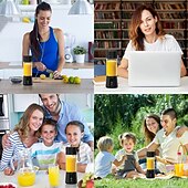levne Kuchyňské spotřebiče-přenosný mixér osobní mixér s USB dobíjecím mini mixérem na ovocné šťávy mixér osobní velikosti na smoothie a koktejly mini odšťavňovač cestovní šálek 380 ml ovocné šťávy