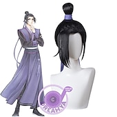 economico Parrucche Anime-parrucca cosplay mo dao zu shi solo maestro della coltivazione demoniaca lan wangji wei wuxian parrucche sintetiche lunghe nere di halloween