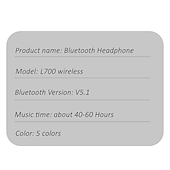 economico Cuffie on-ear e over-ear-Cuffia over-ear L700 Bluetooth 5.1 con cancellazione del rumore suono surround stereo per Apple Samsung Huawei Xiaomi MI uso quotidiano con telefono mobile