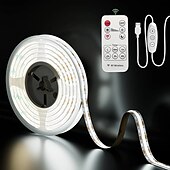 זול שלט רחוק-אורות usb cob led פס 5v 1-3m ניתנים לעמעום 300led / m cri85 עם שלט רחוק rf תאורת טלוויזיה אחורית מנורת סרט גמיש מתחת לארון לתאורת עשה זאת בעצמך בחדרי שינה מטבחים ובתים