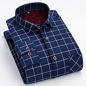 economico Camicie da uomo-Per uomo Camicia elegante Camicia di flanella Camicia a quadri Camicia con Colletto Camicia con Bottoni Tartan Matrimonio Lavoro Giallo Rosso Blu Verde Manica Lunga Collo ripiegato Primavera Autunno