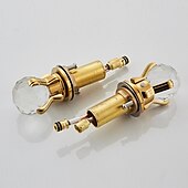 cheap Multi Holes-Widespread Bathroom Sink Mixer Faucet Swan Shape, Vintage Brass 3 Hole 2 Handle Basin Tap Deck Mounted, Washroom Basin Vessel Water Tap with Hot and Cold Hose