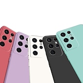 お買い得  サムスン用ケース-Samsung Galaxy S24 S23 S22 S21 S20 Plus Ultra S9 Plus A12 A32 A52 A13 S25 Ultra用電話ケース リキッドシリコンケース スリム 耐キズ ソフトエッジ ソリッドカラードシリカゲル