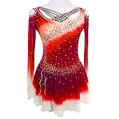 voordelige Schaatsjurken-Kunstschaatsjurk Dames Voor meisjes Schaatsen Jurken Outfits Zwart Geel Roze Open achterkant Spandex Hoge Elasticiteit Opleiding Wedstrijd Kunstschaatskleding Kristal / Bergkristal Lange mouw