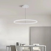 זול עיצוב טבעת ועגול-תאורת תליון לד 40/60/80 ס"מ 1-אור טבעת עיגול עיצוב ניתן לעמעום בגימורים צבועים אלומיניום יוקרתי בסגנון מודרני חדר שינה מנורות תליון חדר שינה 110-240v ניתן לעמעום רק עם שלט רחוק