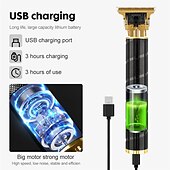 Χαμηλού Κόστους Ξύρισμα &amp; Αποτρίχωση-t9 usb ηλεκτρική μηχανή κοπής μαλλιών επαγγελματική ξυριστική μηχανή ανδρικής ξυριστικής μηχανής νέα επαναφορτιζόμενη κουρευτική για γένια εργαλεία κοπής κουρέων