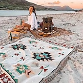 tanie Koce na łóżko-aztec throw blanket american blanket boho decor reversible woven tassels mexican blankets and throws for couch bed chair wall livingroom outdoor travel