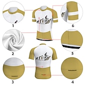 Χαμηλού Κόστους Ανδρικές φανέλες-Ανδρικά Φανέλα ποδηλασίας Με Μοτίβο Αστείος Εξέλιξη Κοντομάνικο Ποδήλατο Αθλητική μπλούζα Μπολύζες με 3 πίσω τσέπες Ποδηλασία Βουνού Ποδηλασία Δρόμου